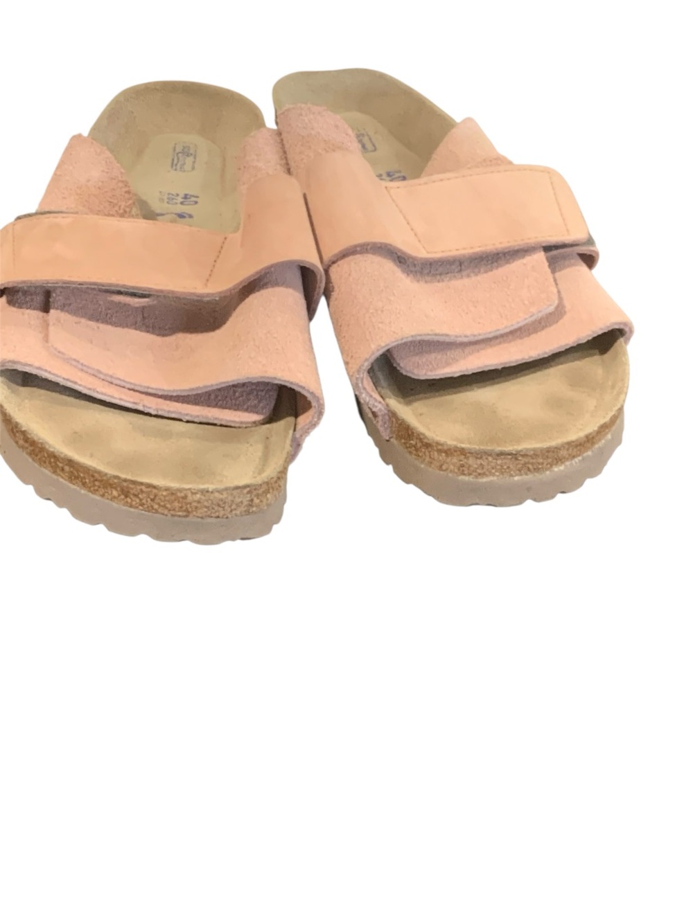 Birkenstock Kyoto Pink Blush Suede Leather Hook & Loop Adjustable Closure 10 - Picture 8 of 9